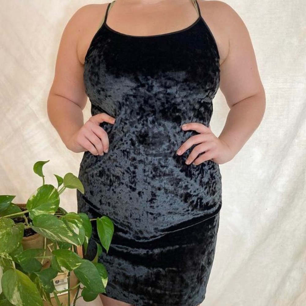 Victoria’s Secret velvet mini dress slip chamise lingerie • XS